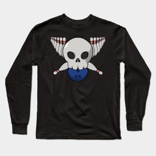 Bowling crew Jolly Roger pirate flag (no caption) Long Sleeve T-Shirt